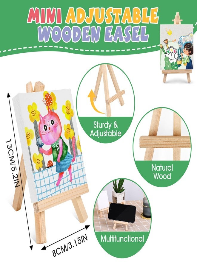 ESRICH 18 Set Mini Acrylic Paint Kit, Minis Stretched Canvas with Easel, Acrylic Paint Strips, Palettes, Painting Brushes, Mini Canvas and Easel Set for Kids Artists Beginner, Gifts - Image 3